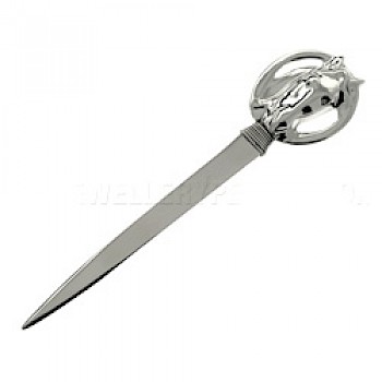 Oval Horsehead Silver Letter Opener - 130mm long