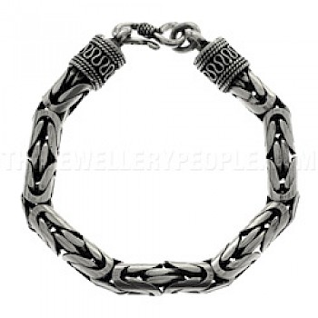 8" (20cms) Thai Chain Silver Bracelet - 8mm Wide