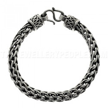 8" (20cms) Links Thai Chain Silver Bracelet - 7mm Wide
