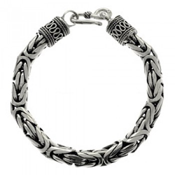8" (20cms) Thai Chain Silver Bracelet - 7mm Wide