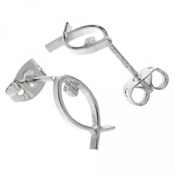 Little Fish Silver Stud Earrings