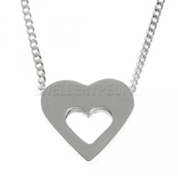 Little Silver Heart Pendant - PT175