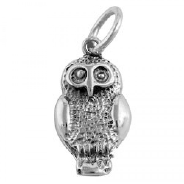 Little Owl Silver Pendant - 23mm - AL108
