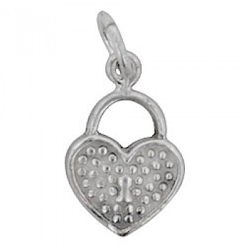 Locked Heart Silver Charm