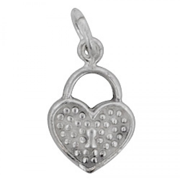 Locked Heart Silver Charm