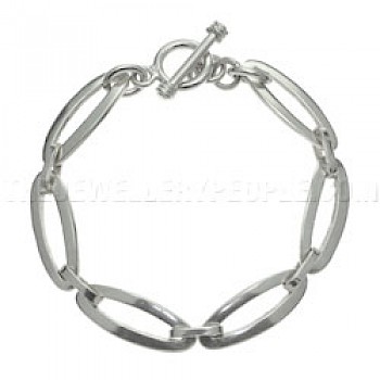 Long Ovals Silver Bracelet