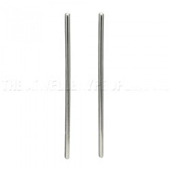 Long Solid Bar Stud Earrings - 50mm Long