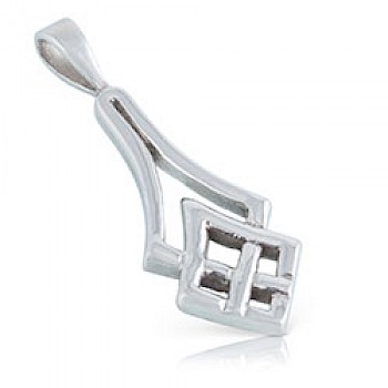 Long Tribal Silver Pendant - PT670