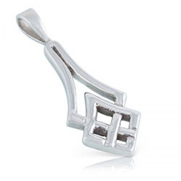 Long Tribal Silver Pendant - PT670