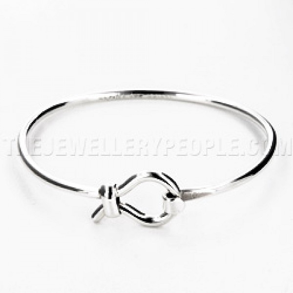 Loop Catch Silver Bangle - SB078