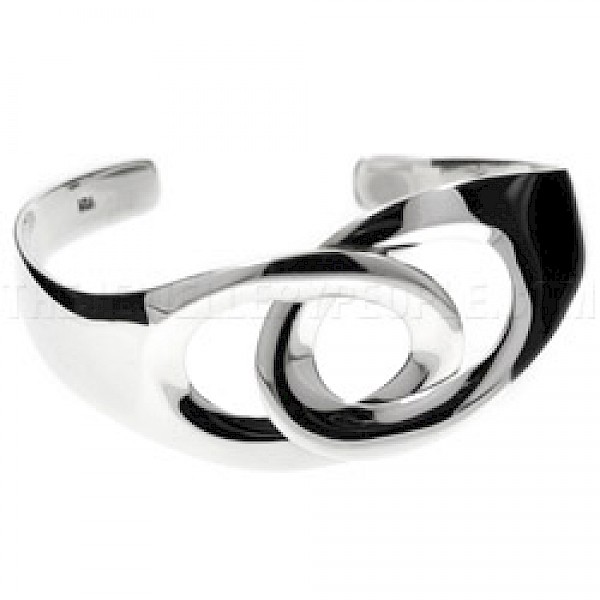 Love Spoons Silver Bangle - 30mm Wide