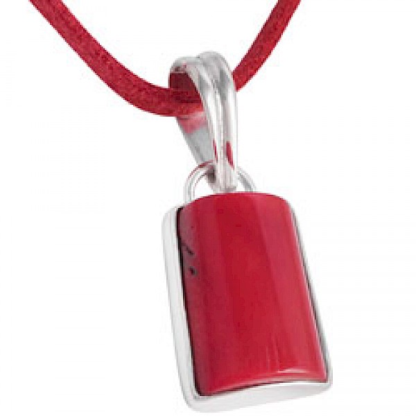 Medium Dyed Red Coral Pendant - SL082