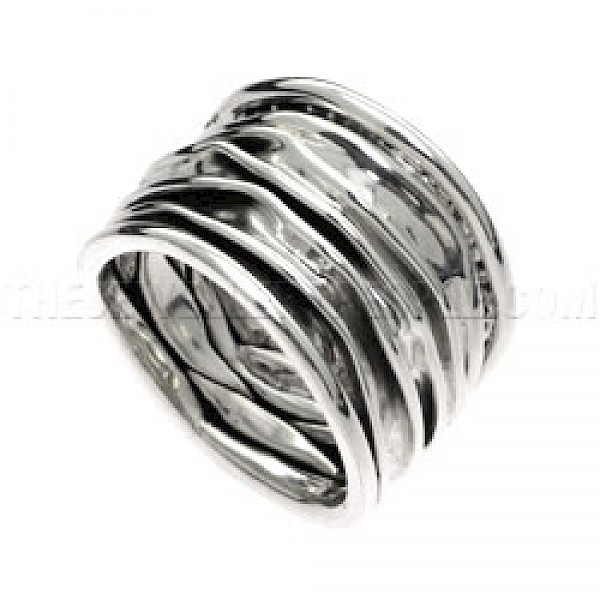 Melted Layers Silver Ring