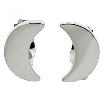 Moon Boxed Silver Clip-On Earrings - 23mm