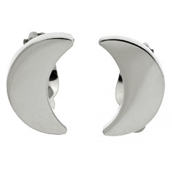 Moon Boxed Silver Clip-On Earrings - 23mm - CLP077