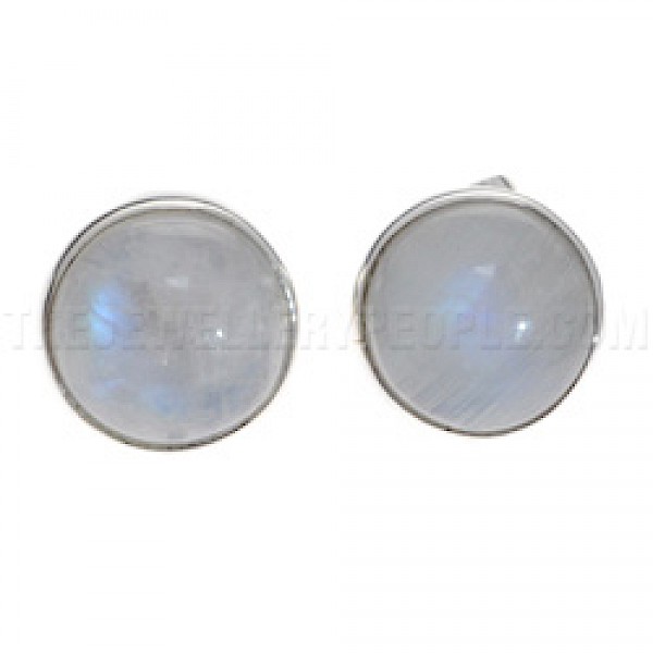 Moonstone & Silver Stud Earrings
