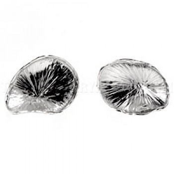 Mushroom Silver Stud Earrings - 20mm Long