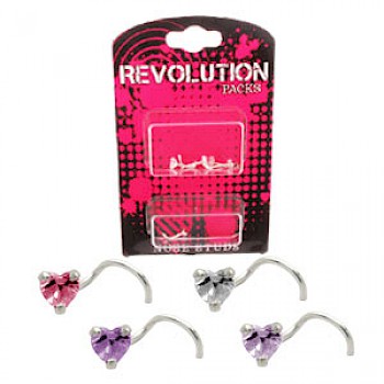 Nose Stud Revolution Pack - Heart Jewels