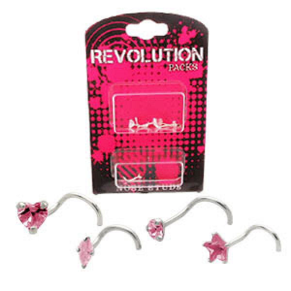 Nose Stud Revolution Pack - Pink Jewels