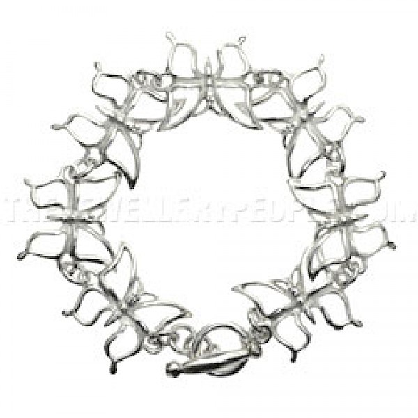 Open Butterflies Silver Bracelet