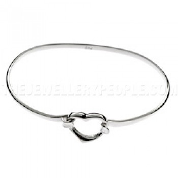 Open Heart Catch Silver Childs' Bangle