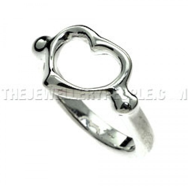 Open Heart Set Silver Ring - RG174
