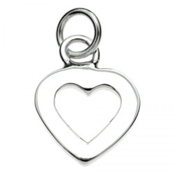 Open Heart Silver Charm