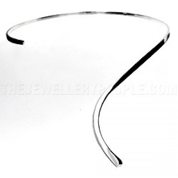 Open Question Mark Silver Collar - 4mm Solid