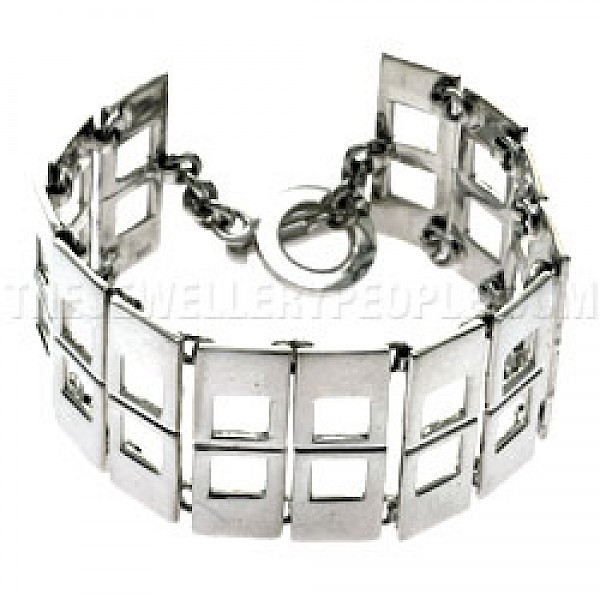 Open Rectangles Silver Bracelet