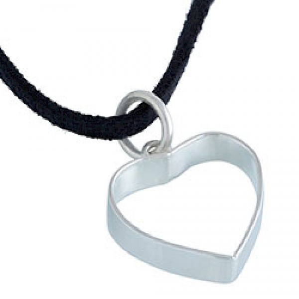 Open Silver Heart Pendant - PT678