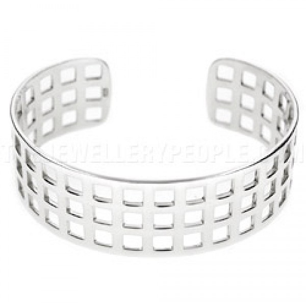 Open Silver Window Bangle - 20mm Wide