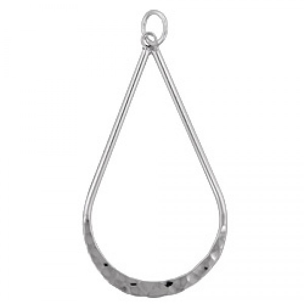 Open Teardrop Silver Pendant - PT422