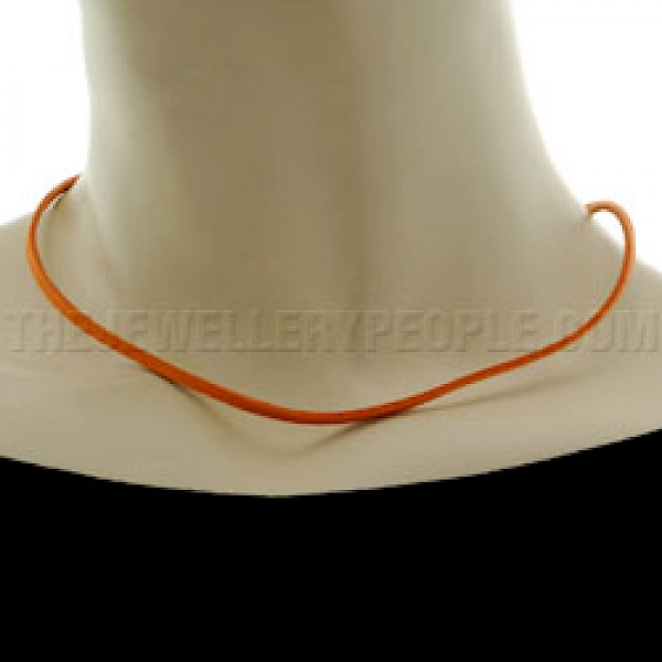 Orange Suede Necklace - Single Strand
