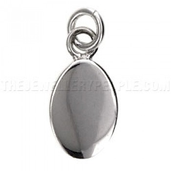 Oval Engravable Silver Charm - 16mm
