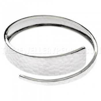 Over Lapping Hammered Silver Bangle