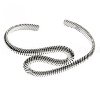 Oxidised Cable S-Shaped Silver Bangle