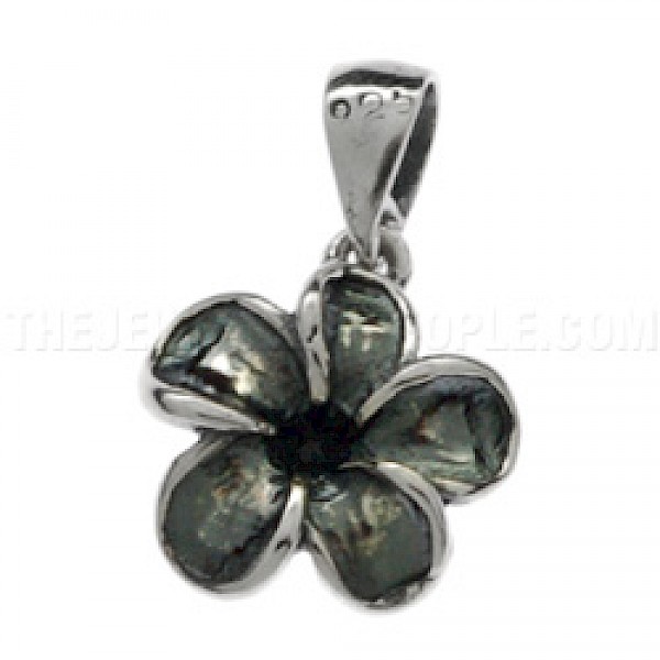 Oxidised Flower Silver Charm - Small - CH097