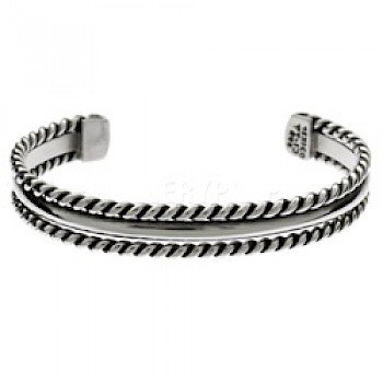Oxidised Rope Bangle - 10mm Wide