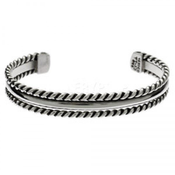 Oxidised Rope Bangle - 10mm Wide