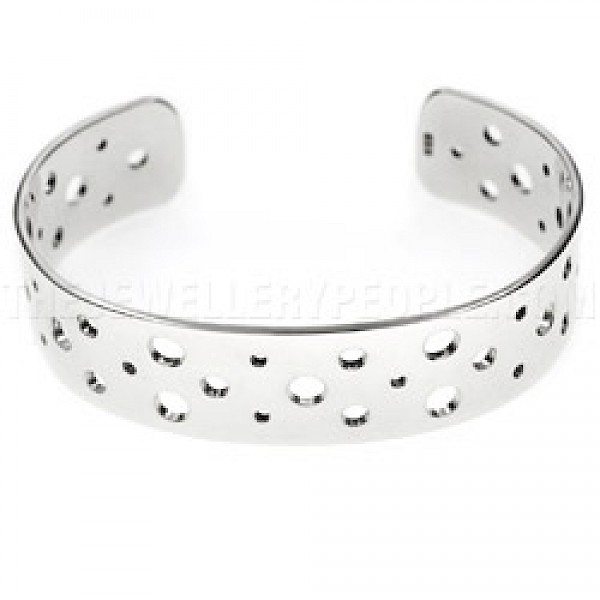 Oxygen Open Silver Bangle - 17mm Wide