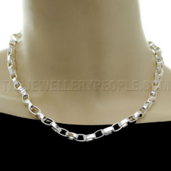 Paper Chain Silver Necklace - 6mm Wide