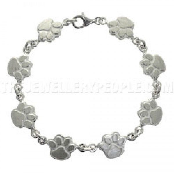 Paws Silver Bracelet - 14mm Wide