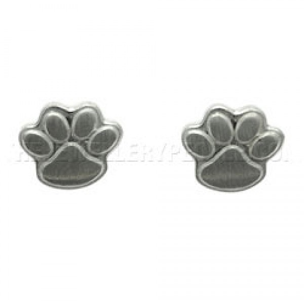 Paws Silver Stud Earrings - 15mm Wide
