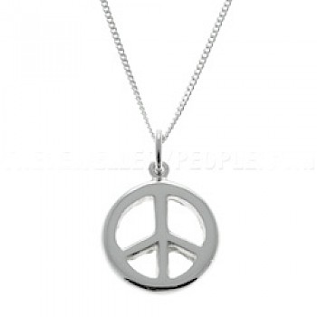 Peace Sign Silver Pendant - Small - PT247
