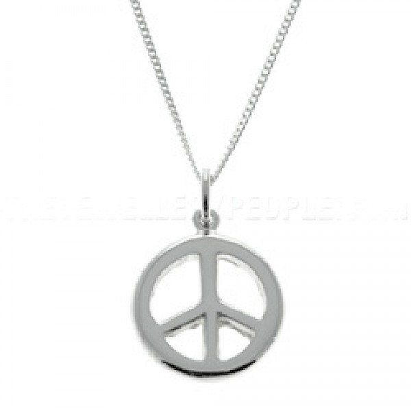 Peace Sign Silver Pendant - Small - PT247