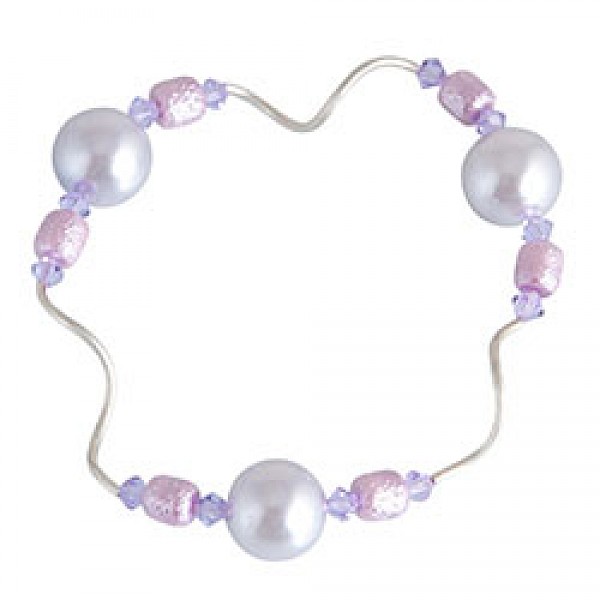 Pearl & Pink Bead Bracelet - GLS120