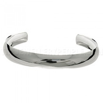 Petite Curved Silver Bangle - 10mm Wide