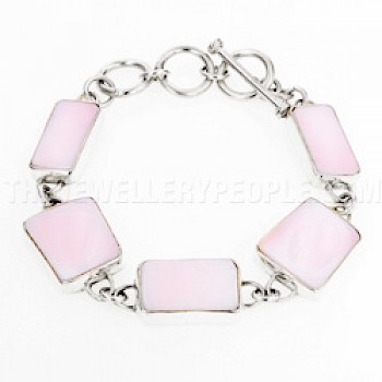 Pink Abalone & Silver Bracelet