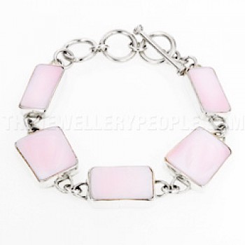 Pink Abalone & Silver Bracelet - SL057
