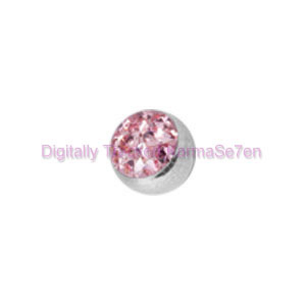 Pink Crystal Cluster Threaded Ball